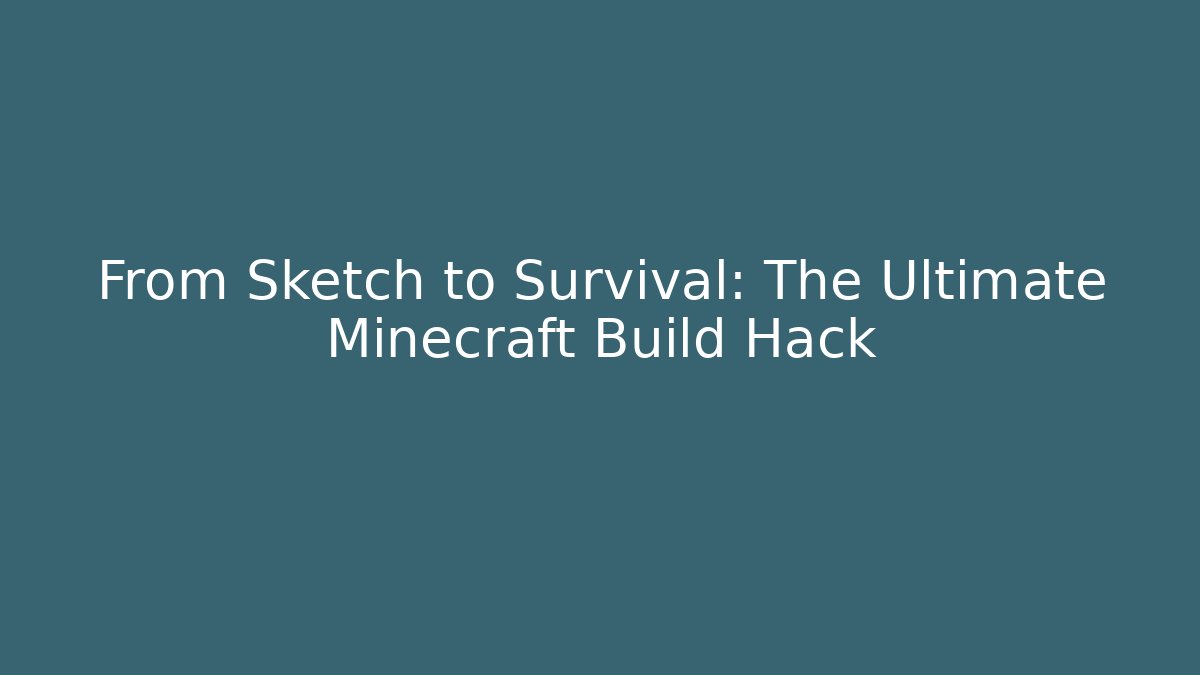 From Sketch to Survival: The Ultimate Minecraft Build Hack - Celivion