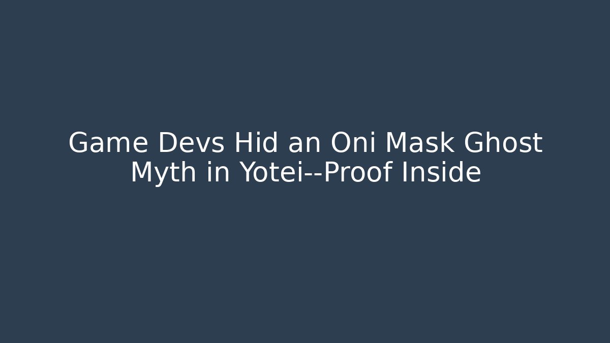 Game Devs Hid an Oni Mask Ghost Myth in Yotei—Proof Inside