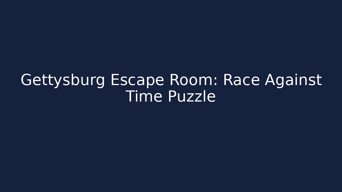 Gettysburg Escape Room: Race Against Time Puzzle