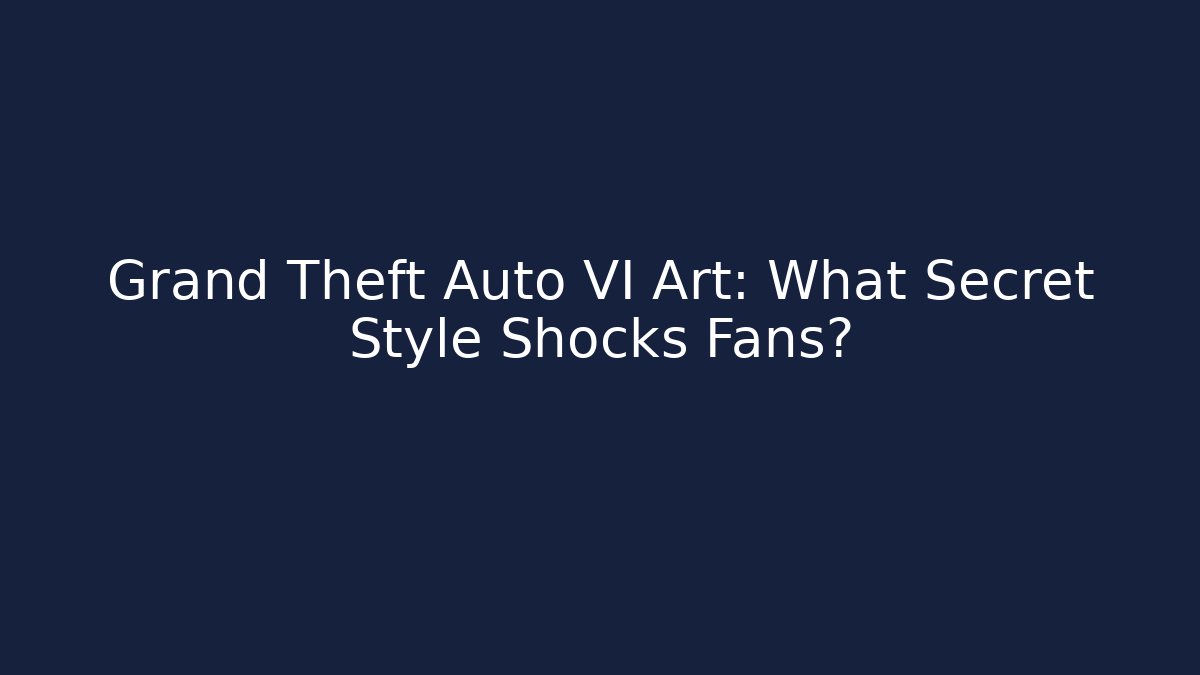 Grand Theft Auto VI Art: What Secret Style Shocks Fans?