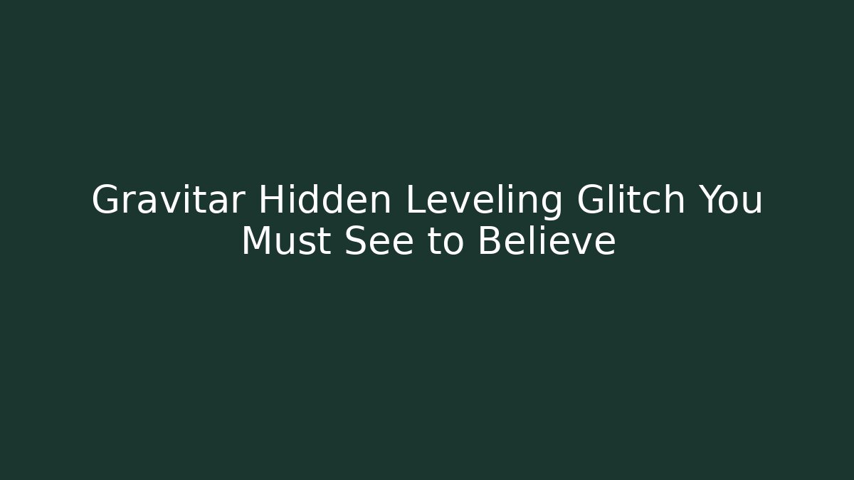 Gravitar Hidden Leveling Glitch You Must See to Believe