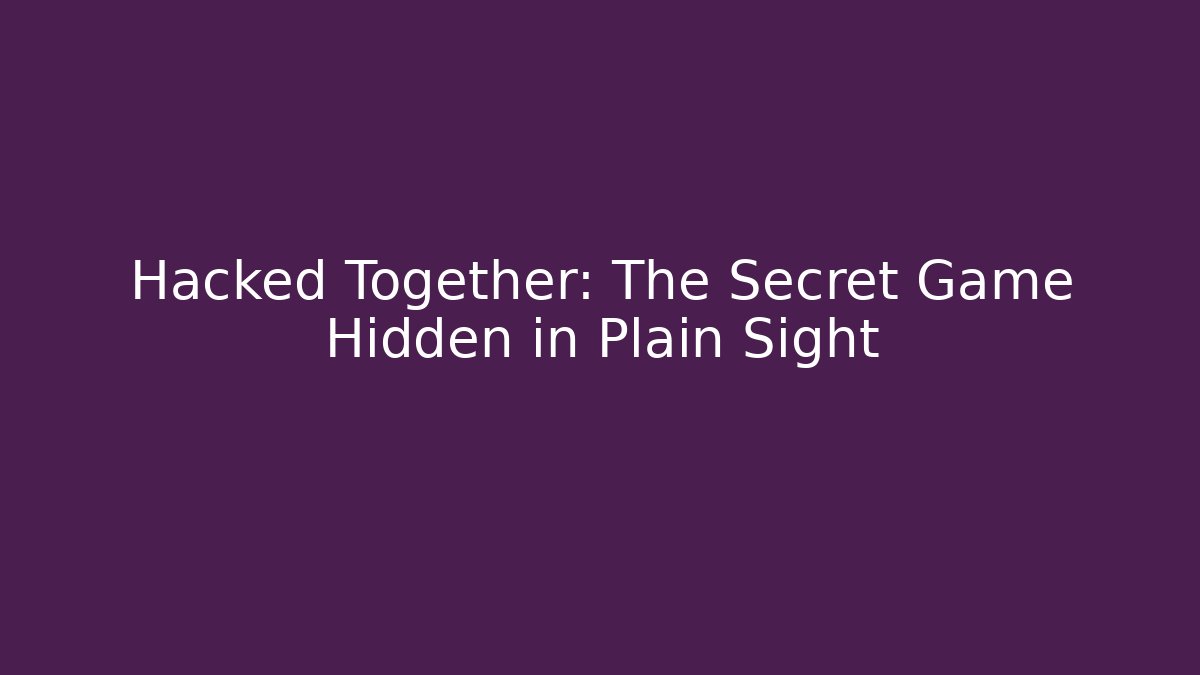 Hacked Together: The Secret Game Hidden in Plain Sight