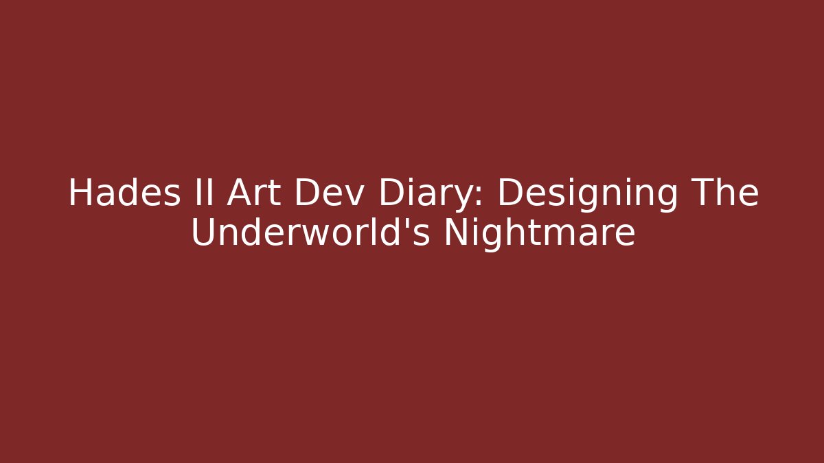 Hades II Art Dev Diary: Designing The Underworld’s Nightmare