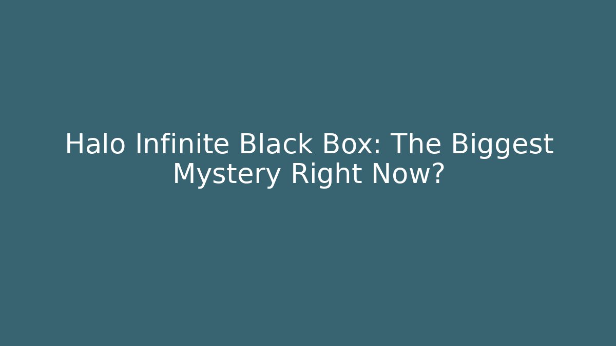 Halo Infinite Black Box: The Biggest Mystery Right Now?