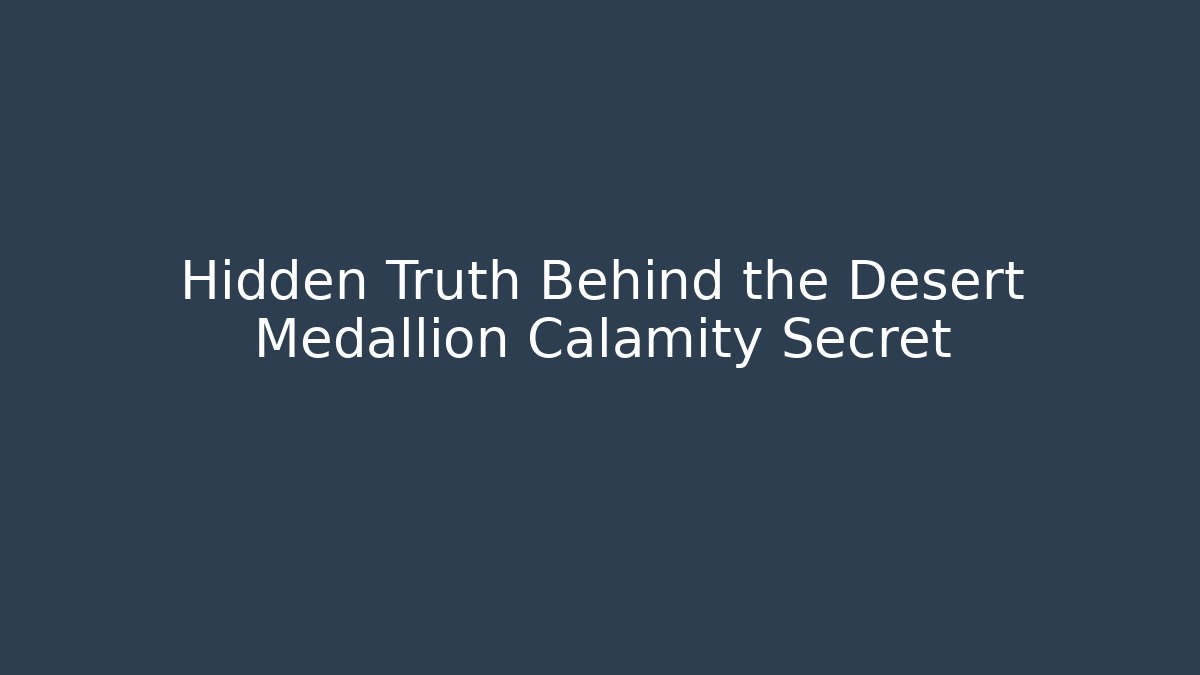 Hidden Truth Behind the Desert Medallion Calamity Secret