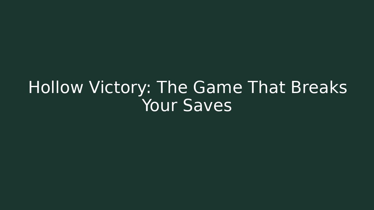 Hollow Victory: The Game That Breaks Your Saves