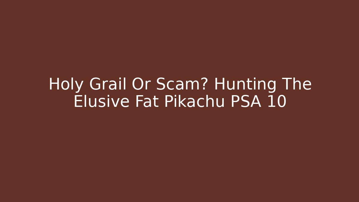 Holy Grail Or Scam? Hunting The Elusive Fat Pikachu PSA 10