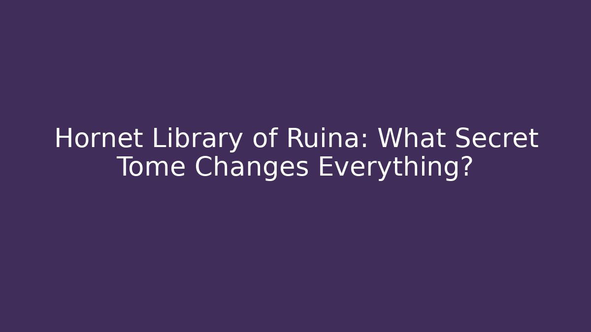 Hornet Library of Ruina: What Secret Tome Changes Everything?