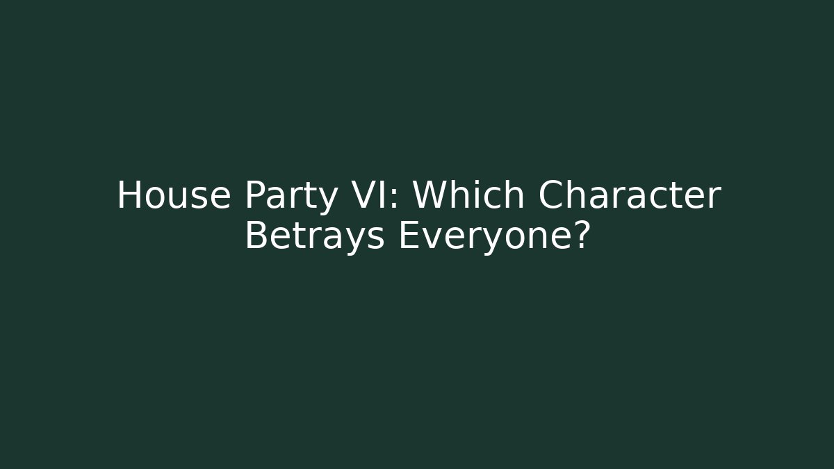 House Party VI: Which Character Betrays Everyone?