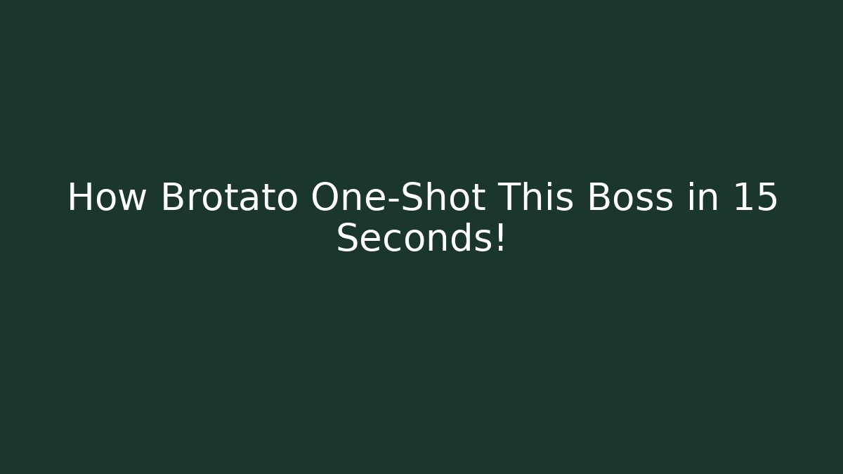 How Brotato One-Shot This Boss in 15 Seconds!