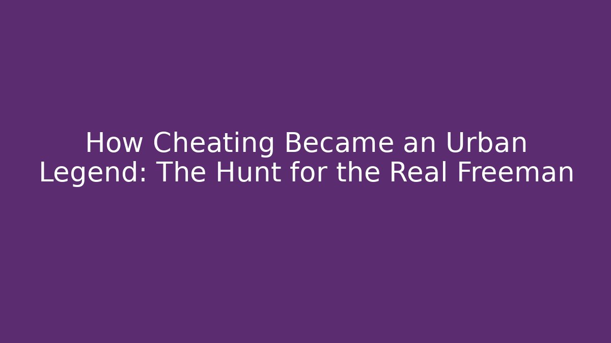 How Cheating Became an Urban Legend: The Hunt for the Real Freeman