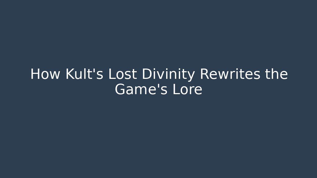 How Kult’s Lost Divinity Rewrites the Game’s Lore - Celivion