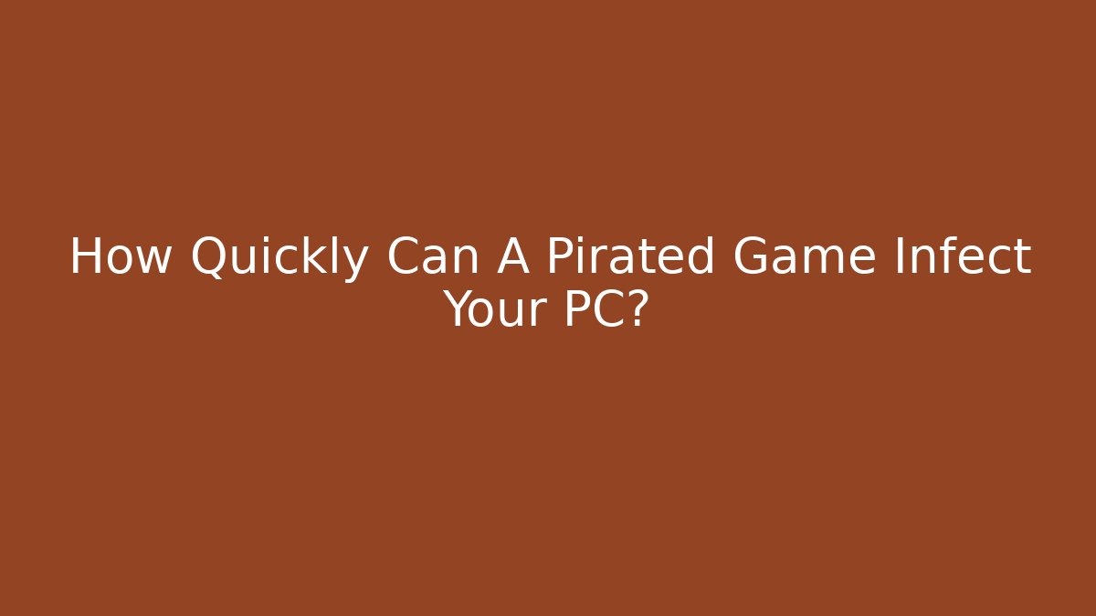 How Quickly Can A Pirated Game Infect Your PC?