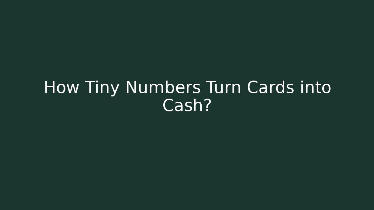 How Tiny Numbers Turn Cards into Cash?