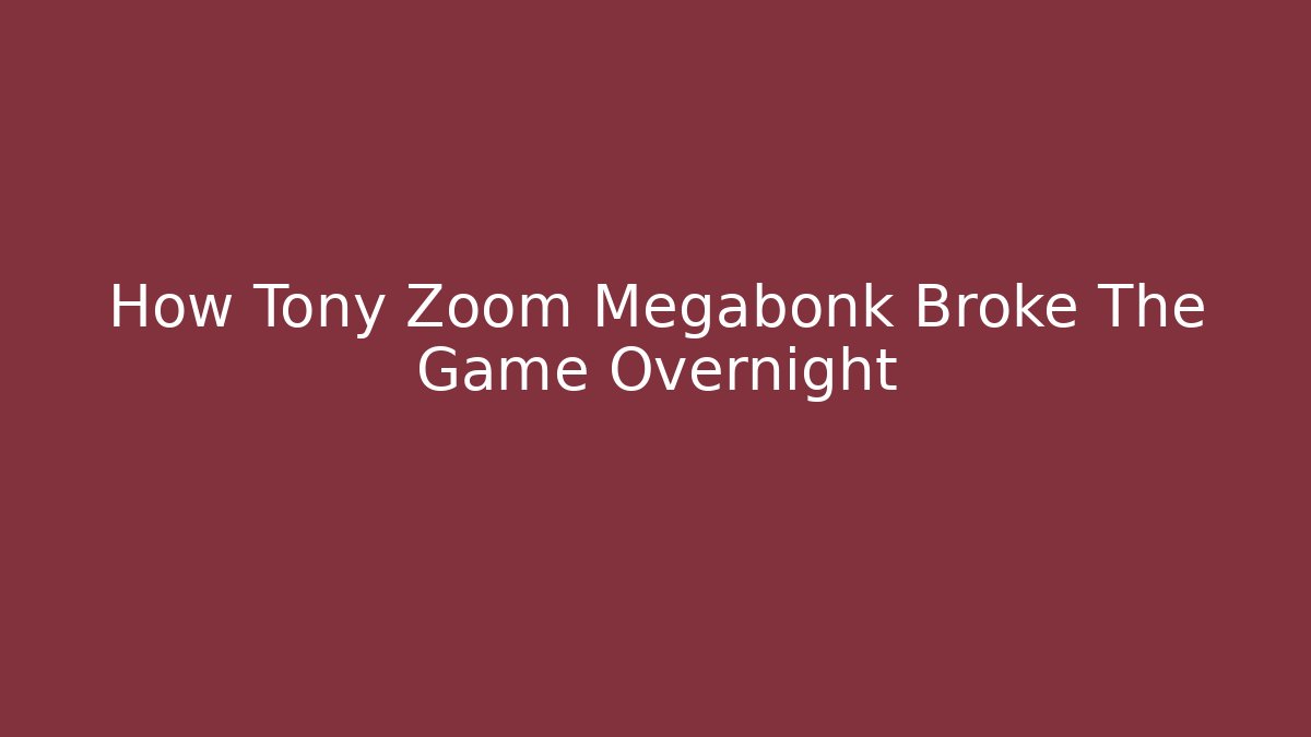 How Tony Zoom Megabonk Broke The Game Overnight