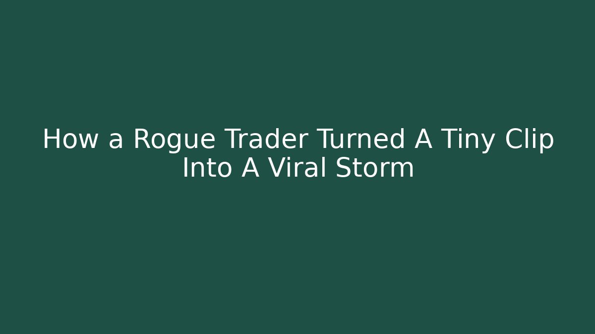How a Rogue Trader Turned A Tiny Clip Into A Viral Storm - Celivion