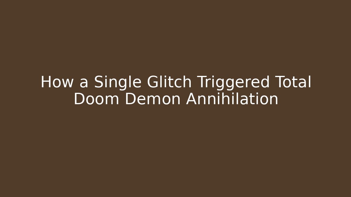 How a Single Glitch Triggered Total Doom Demon Annihilation - Celivion
