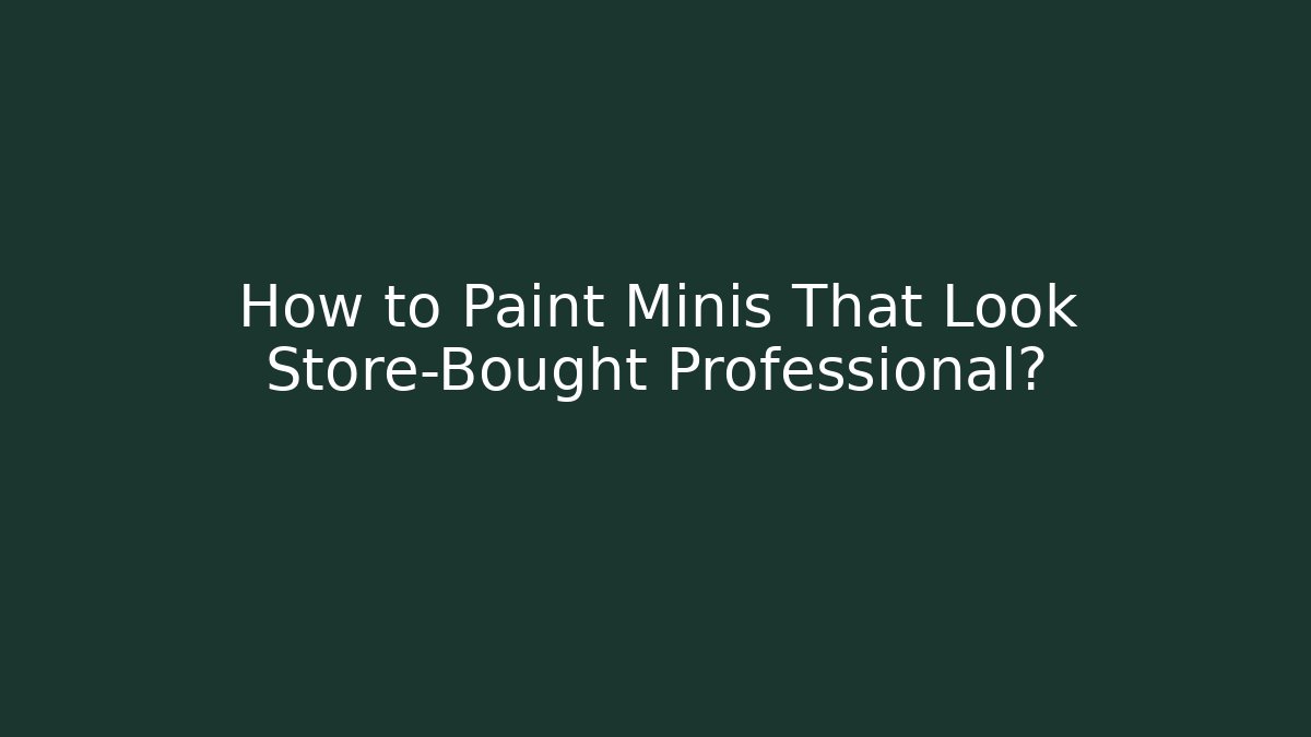 How to Paint Minis That Look Store-Bought Professional?