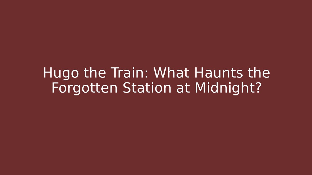 Hugo the Train: What Haunts the Forgotten Station at Midnight? - Celivion