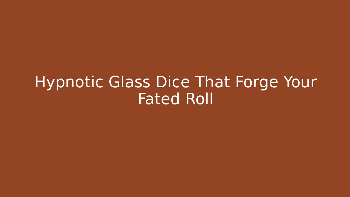 Hypnotic Glass Dice That Forge Your Fated Roll