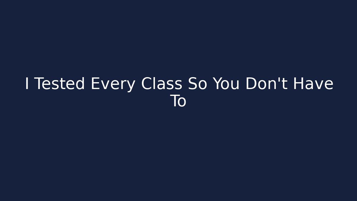 I Tested Every Class So You Don't Have To - Celivion
