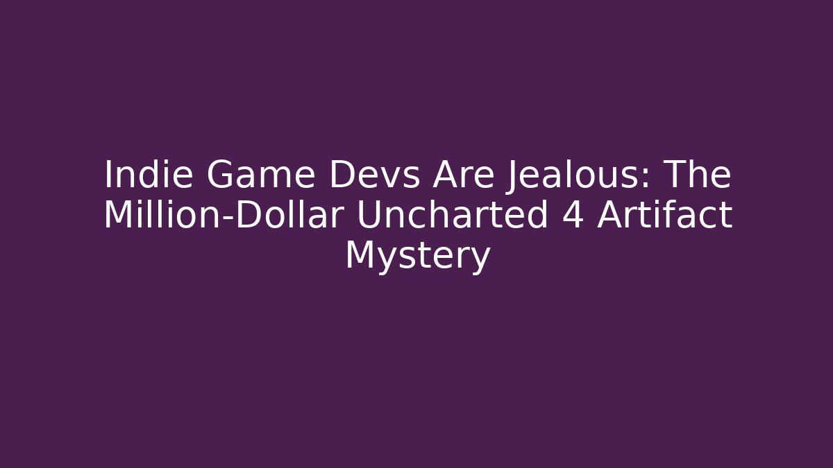 Indie Game Devs Are Jealous: The Million-Dollar Uncharted 4 Artifact Mystery