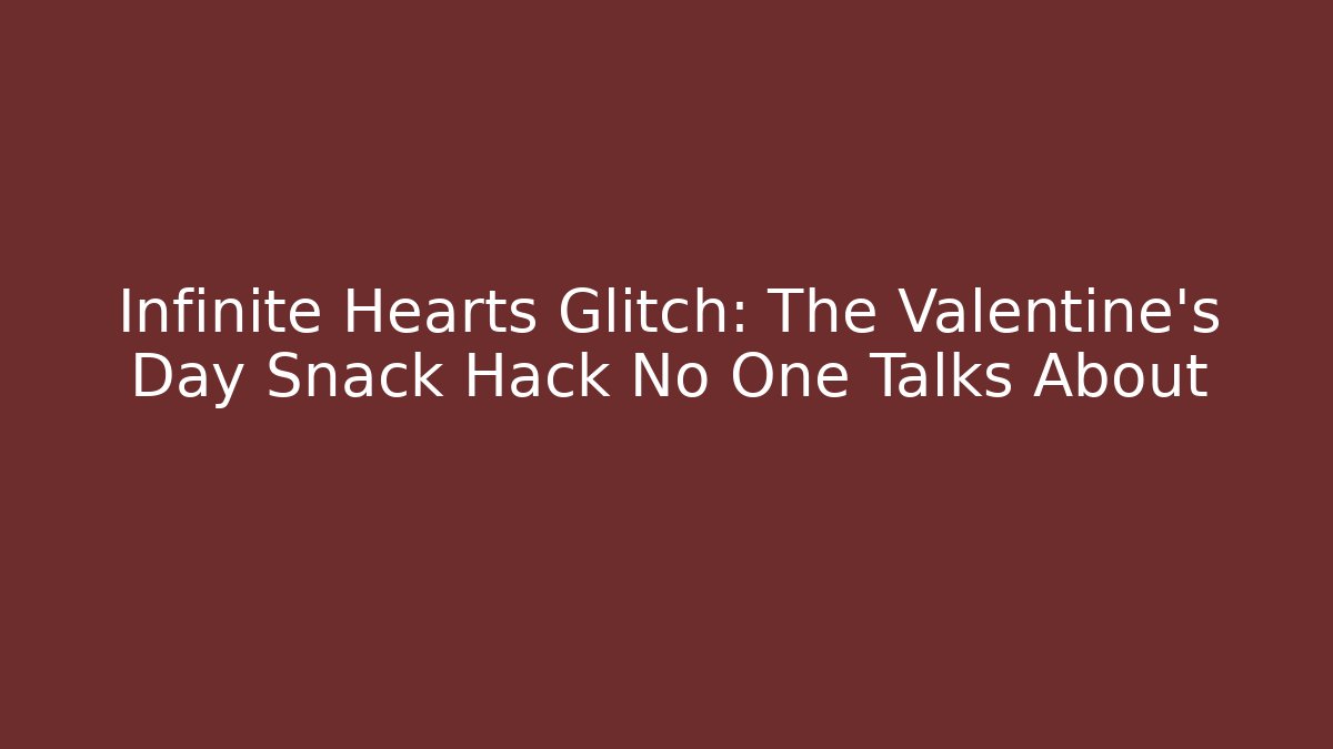 Infinite Hearts Glitch: The Valentine's Day Snack Hack No One Talks About