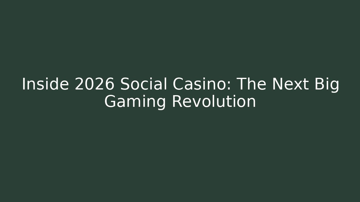 Inside 2026 Social Casino: The Next Big Gaming Revolution