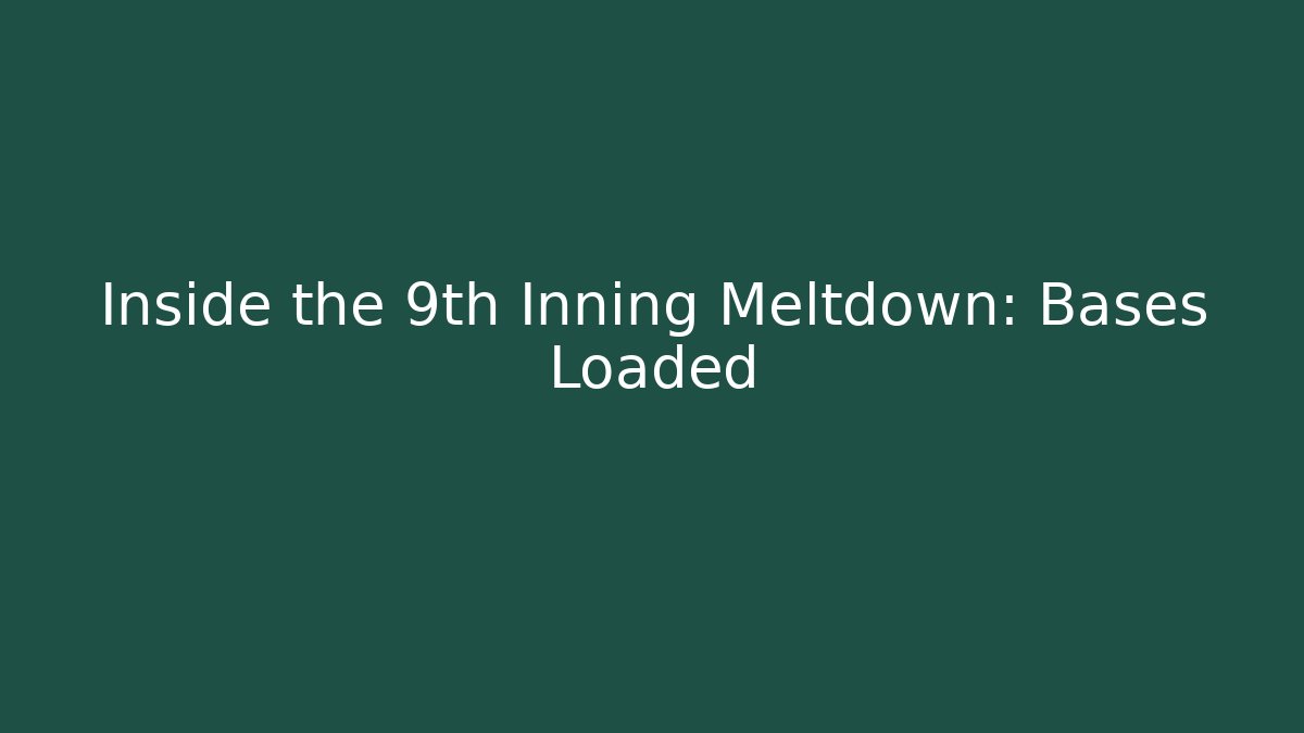 Inside the 9th Inning Meltdown: Bases Loaded