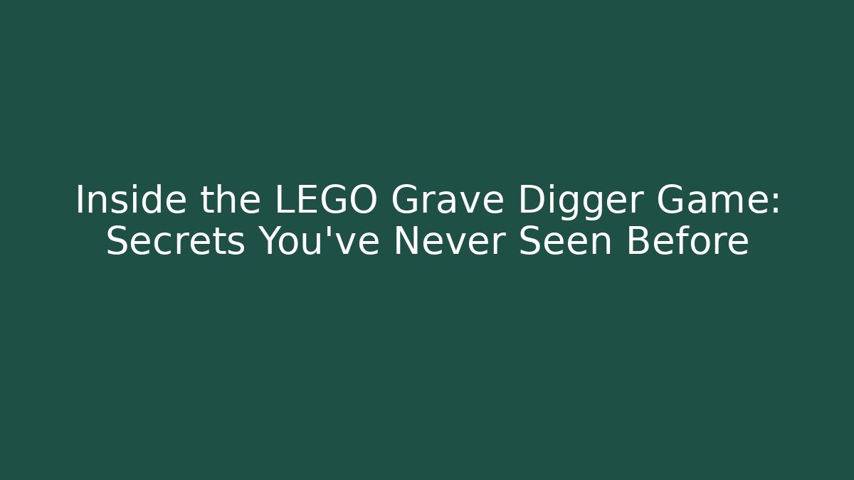 Inside the LEGO Grave Digger Game: Secrets You've Never Seen Before