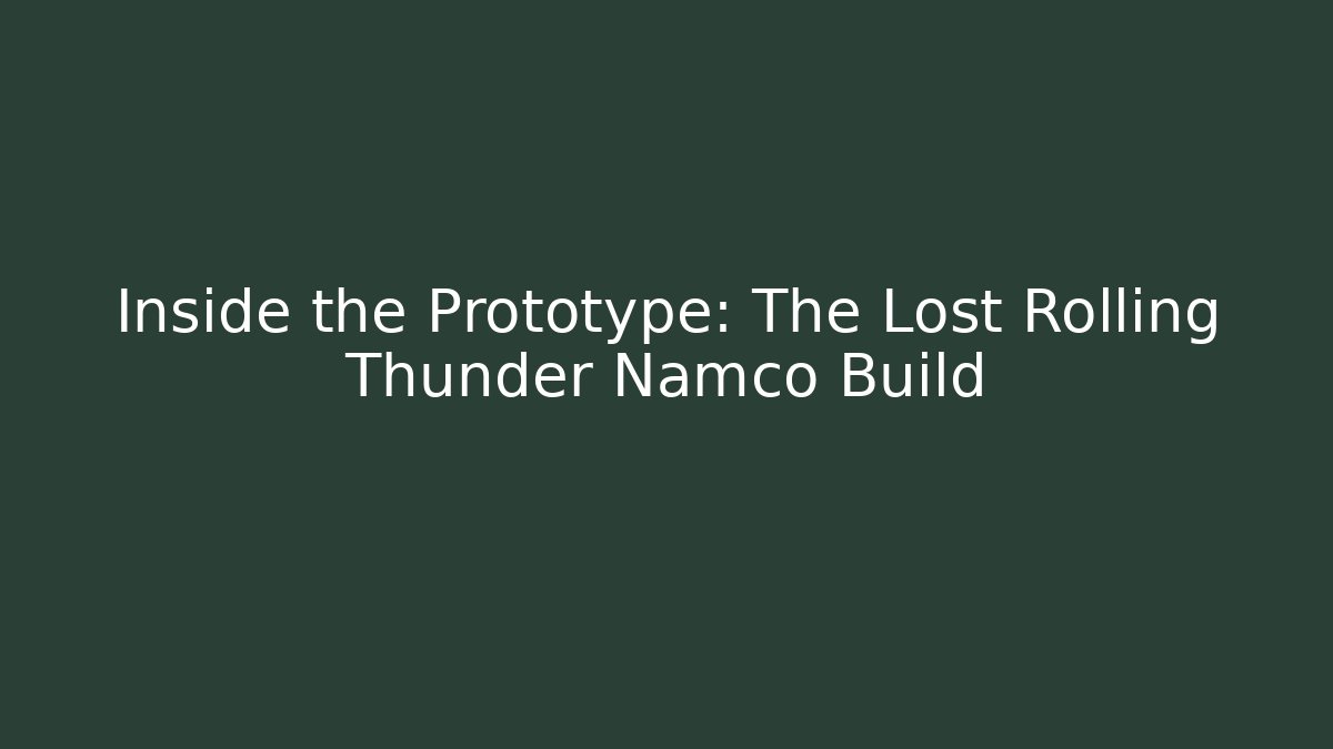 Inside the Prototype: The Lost Rolling Thunder Namco Build