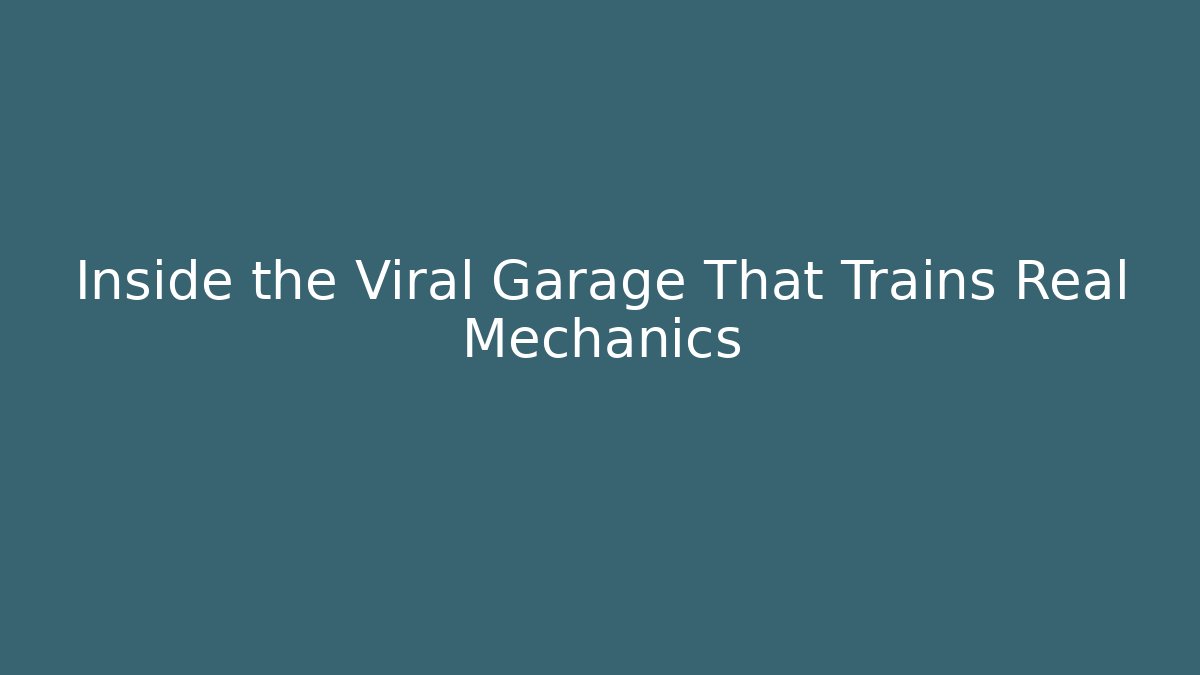 Inside the Viral Garage That Trains Real Mechanics