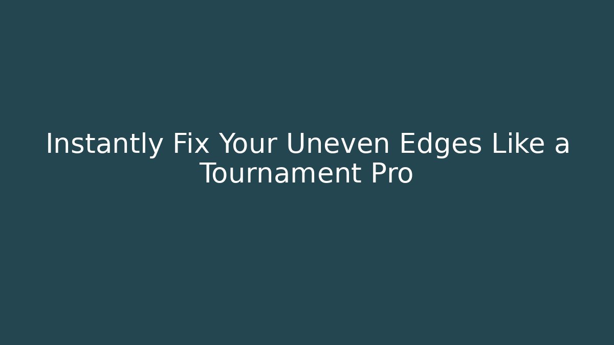 Instantly Fix Your Uneven Edges Like a Tournament Pro