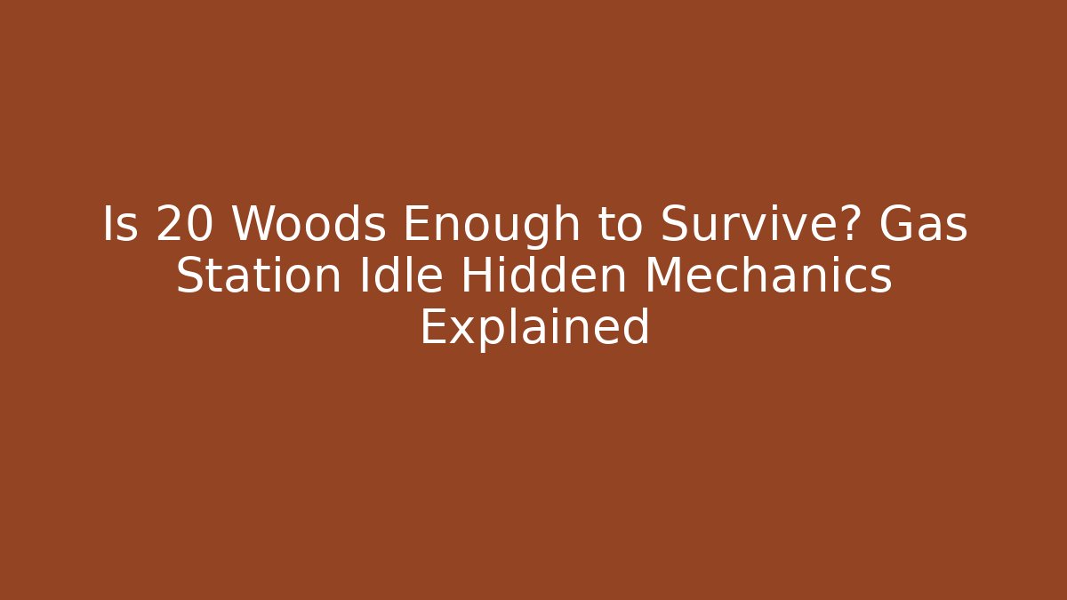 Is 20 Woods Enough to Survive? Gas Station Idle Hidden Mechanics Explained - Celivion