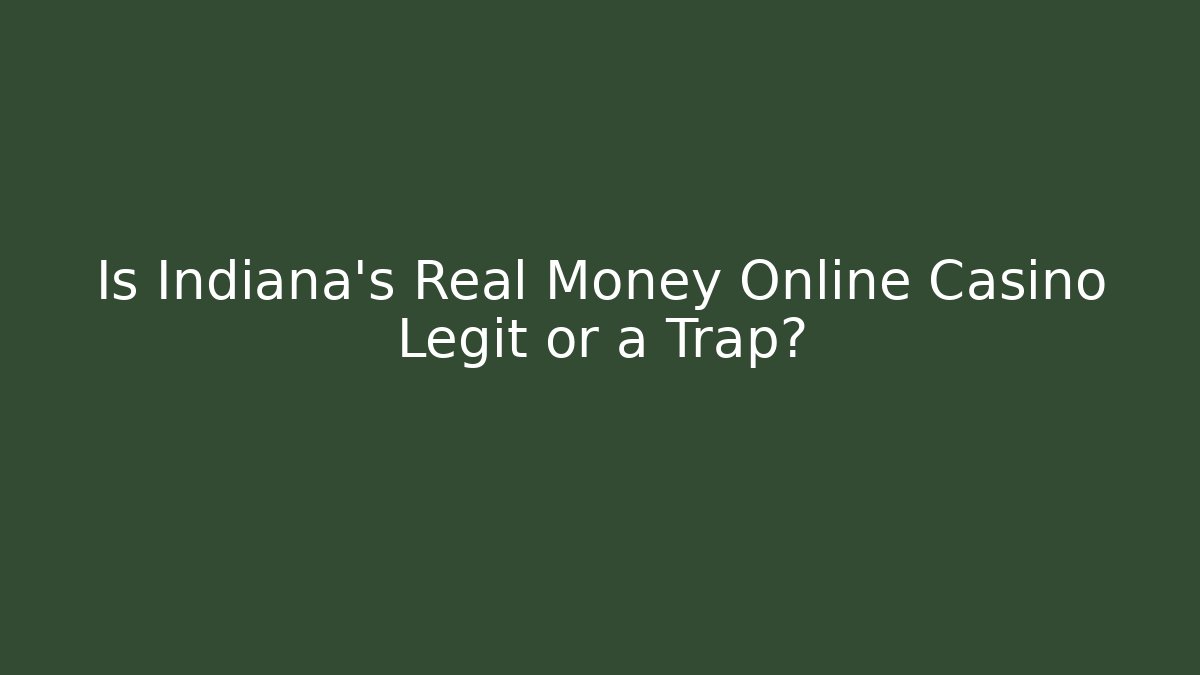 Is Indiana's Real Money Online Casino Legit or a Trap?
