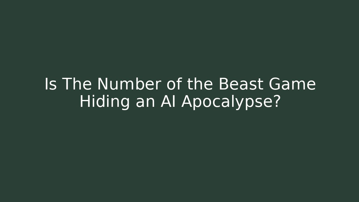 Is The Number of the Beast Game Hiding an AI Apocalypse?