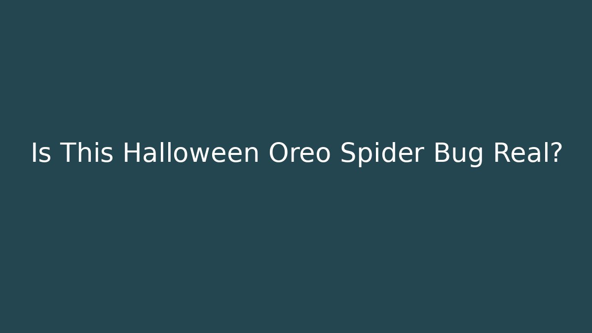 Is This Halloween Oreo Spider Bug Real?