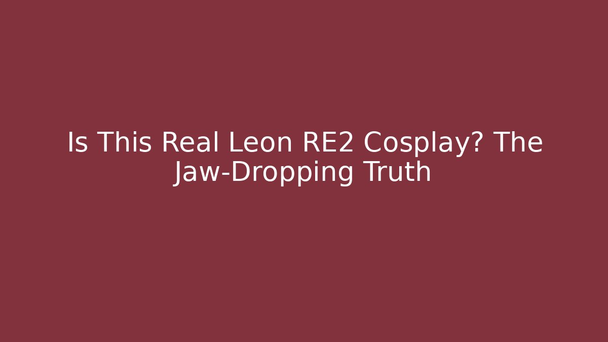 Is This Real Leon RE2 Cosplay? The Jaw-Dropping Truth