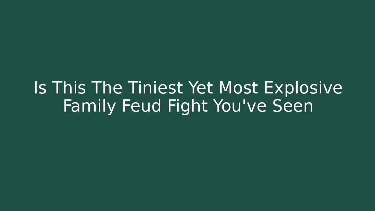 Is This The Tiniest Yet Most Explosive Family Feud Fight You've Seen