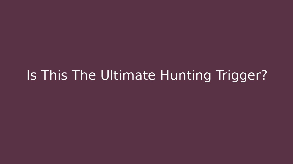 Is This The Ultimate Hunting Trigger? - Celivion