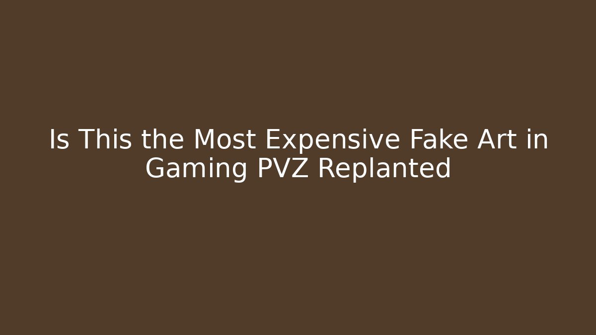 Is This the Most Expensive Fake Art in Gaming PVZ Replanted