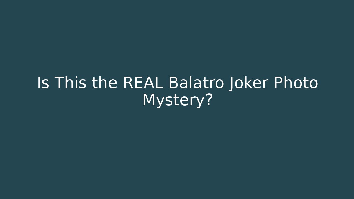 Is This the REAL Balatro Joker Photo Mystery?
