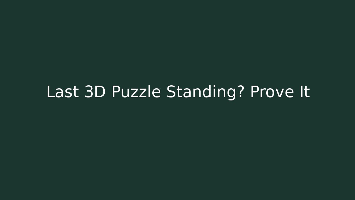 Last 3D Puzzle Standing? Prove It
