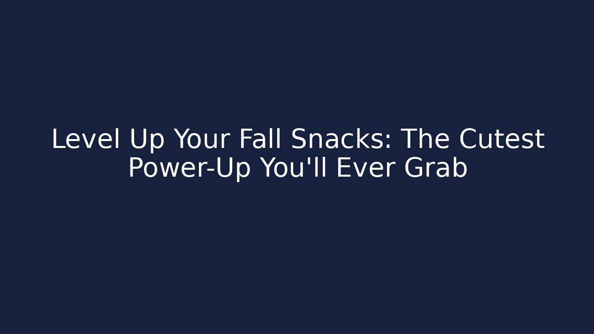 Level Up Your Fall Snacks: The Cutest Power-Up You'll Ever Grab