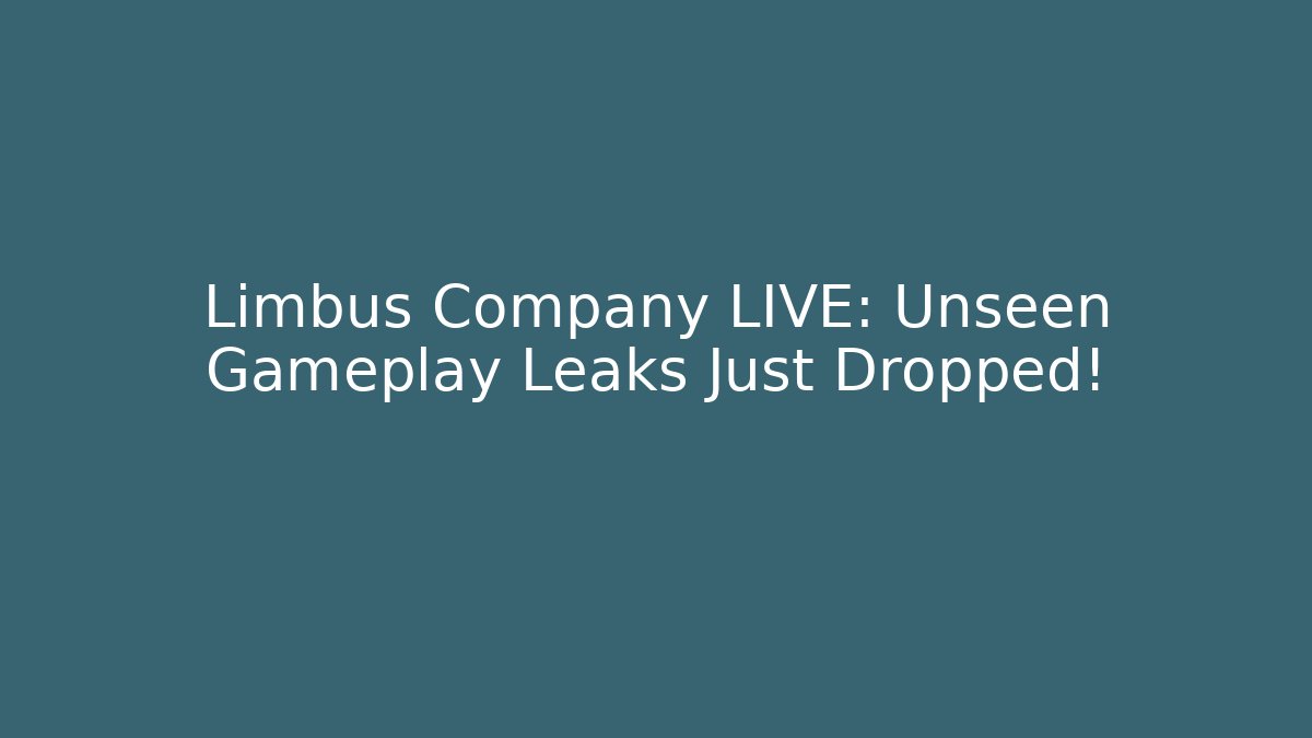 Limbus Company LIVE: Unseen Gameplay Leaks Just Dropped!