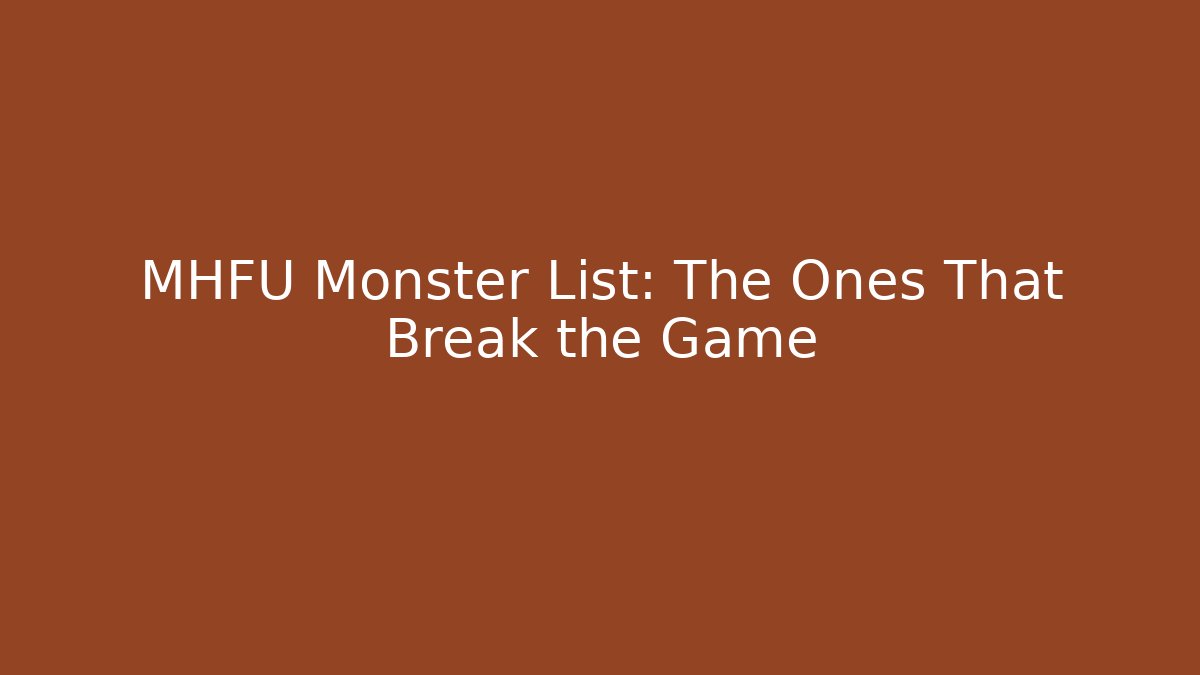 MHFU Monster List: The Ones That Break the Game