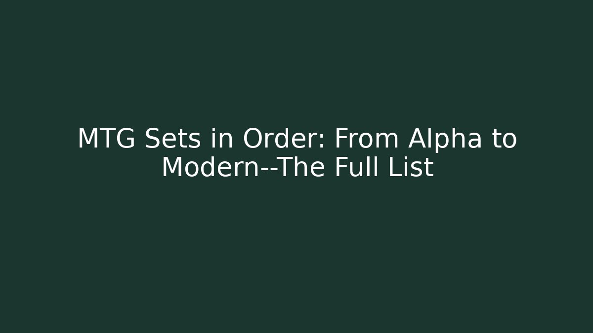 MTG Sets in Order: From Alpha to Modern—The Full List - Celivion