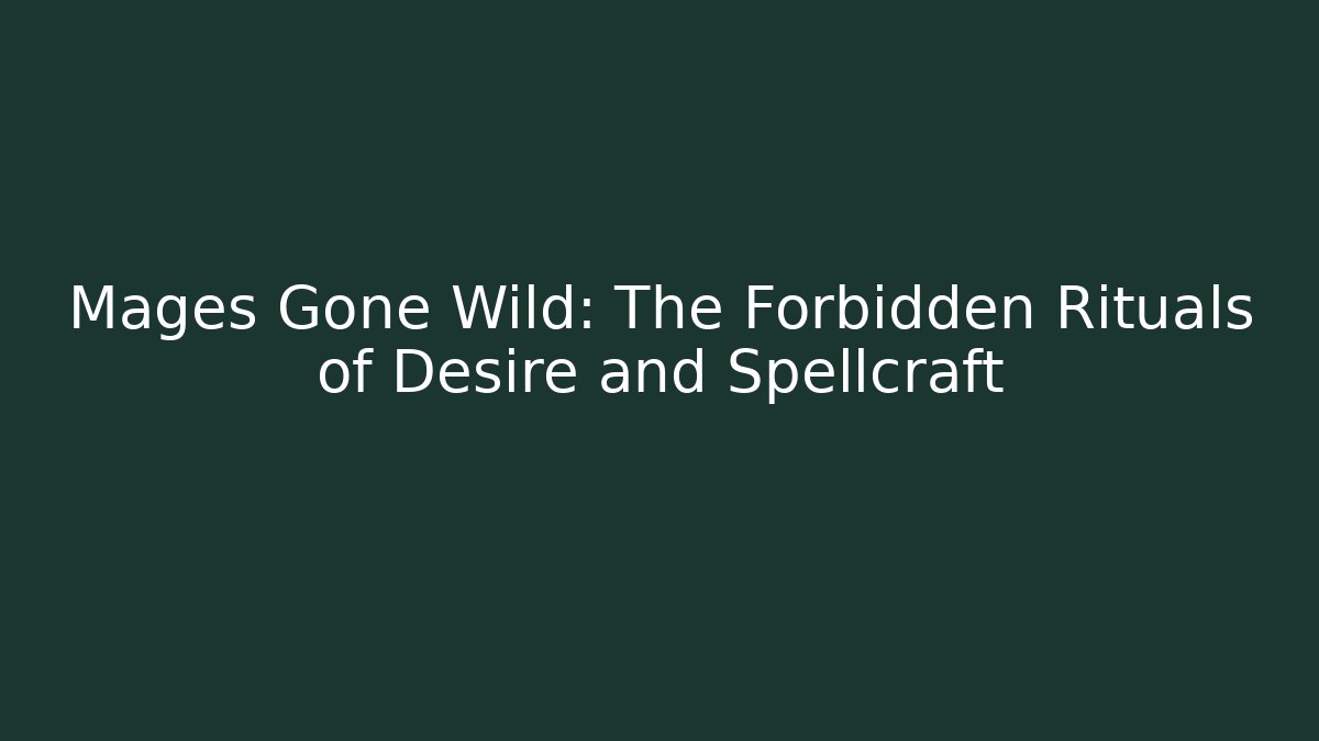 Mages Gone Wild: The Forbidden Rituals of Desire and Spellcraft