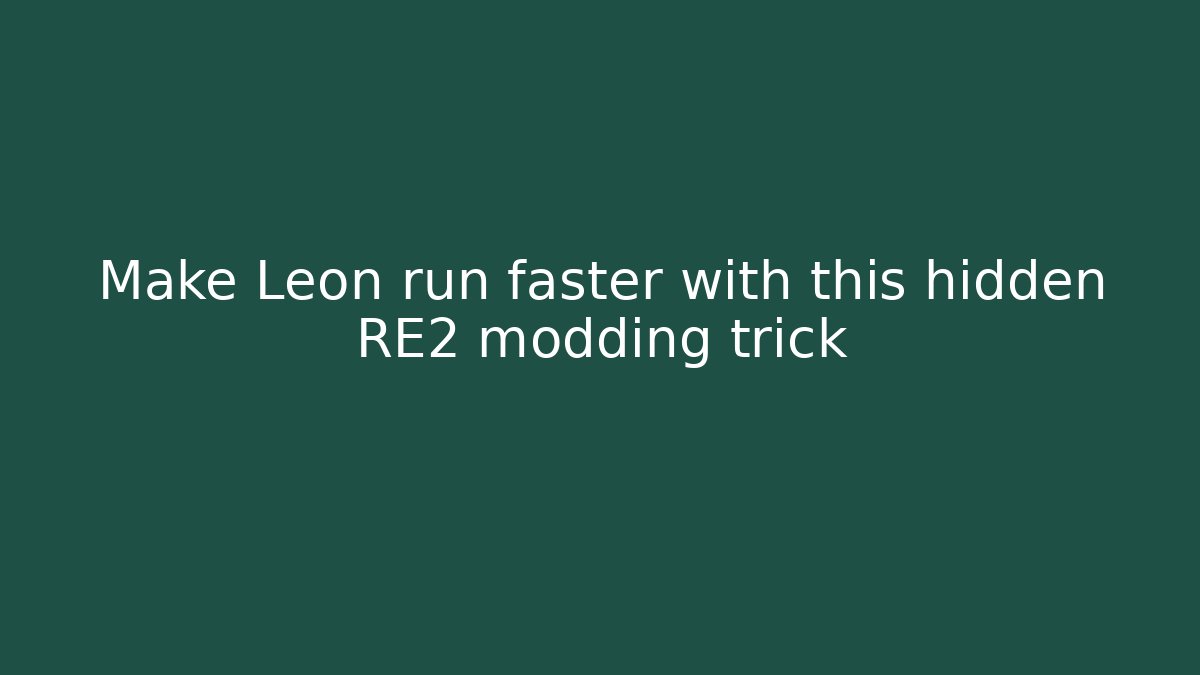 Make Leon run faster with this hidden RE2 modding trick