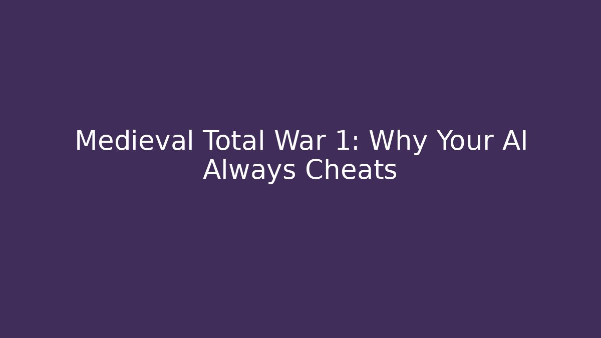 Medieval Total War 1: Why Your AI Always Cheats